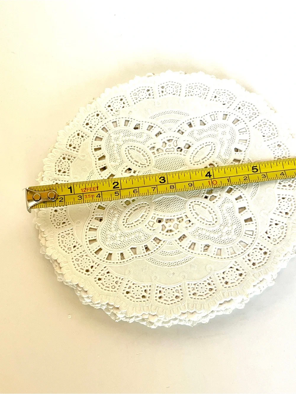 French White Lace-Style Round Paper Doily Vintage Lot of 15